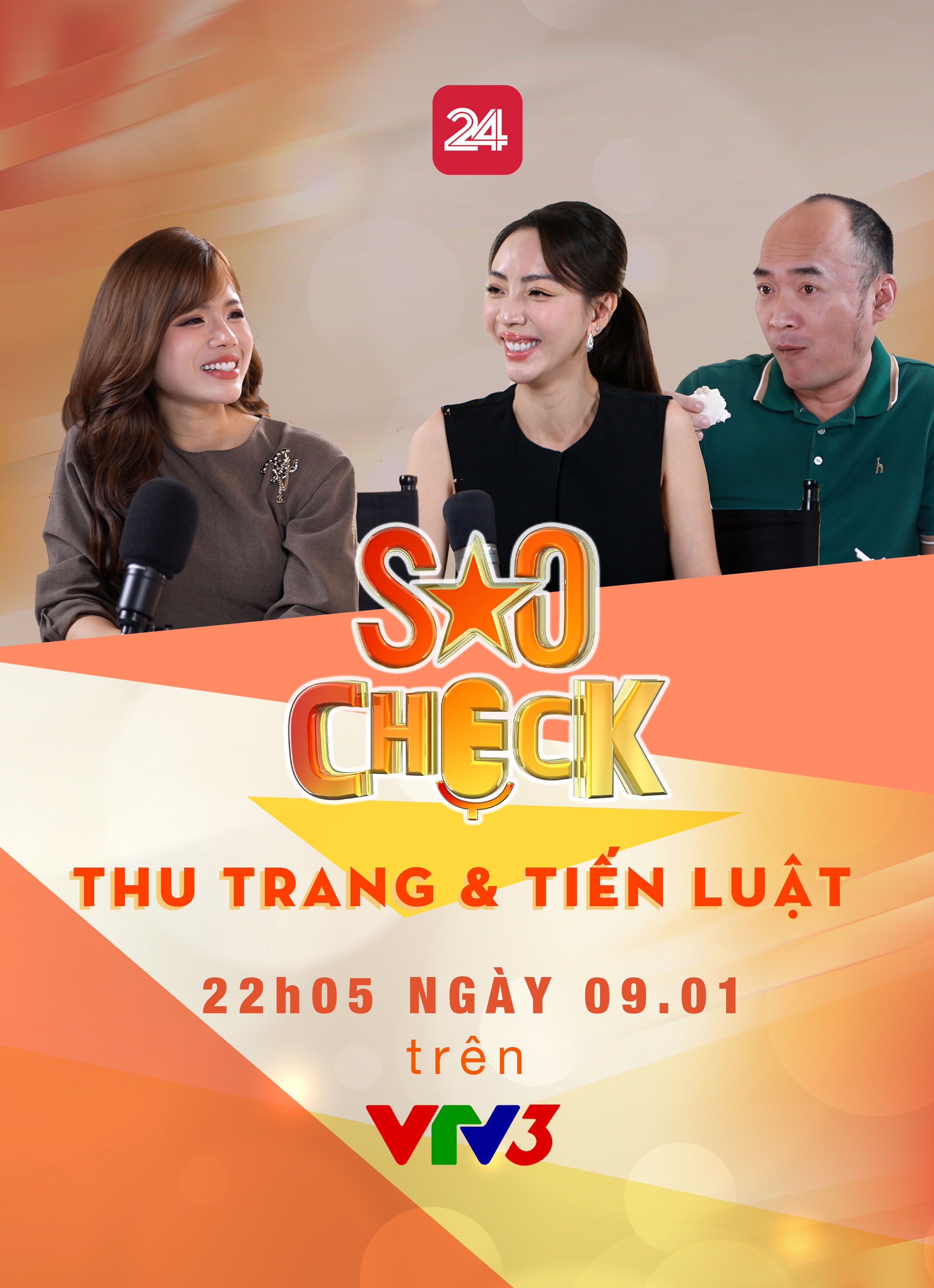 Tiến Luật và Thu Trang xuất hiện tại chương trình Sao Check tập 2