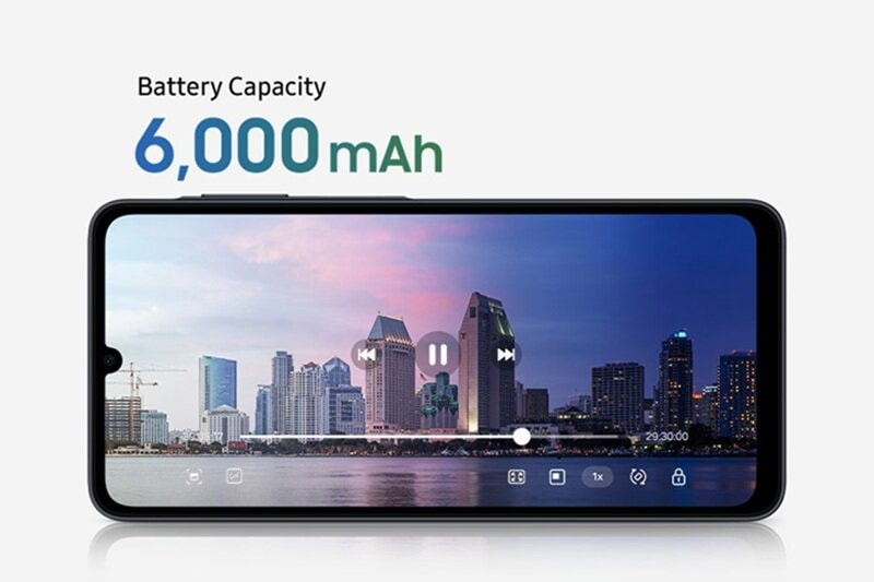 Viên pin 6000 mAh trên Galaxy A07 5G cho thời lượng sử dụng vượt trội.