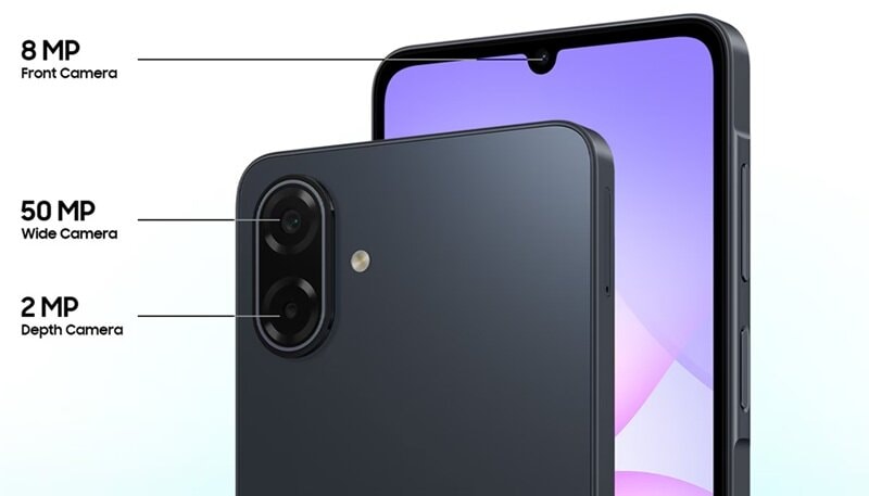 Cụm camera 50MP trên Galaxy A07 5G hỗ trợ nhiều chế độ chụp ảnh hiện đại.