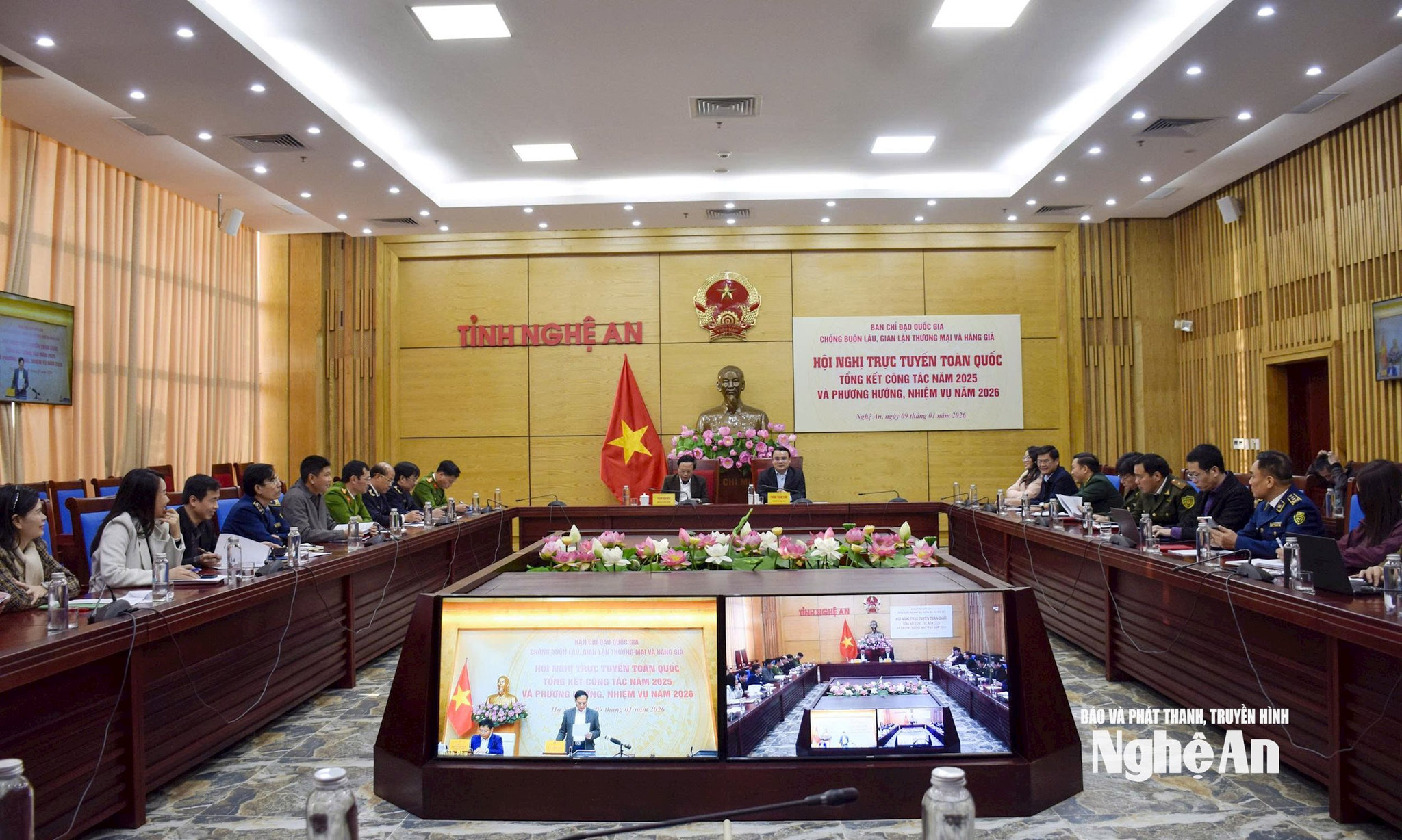 toàn cảnh hội nghị tại điểm cầu Nghệ An