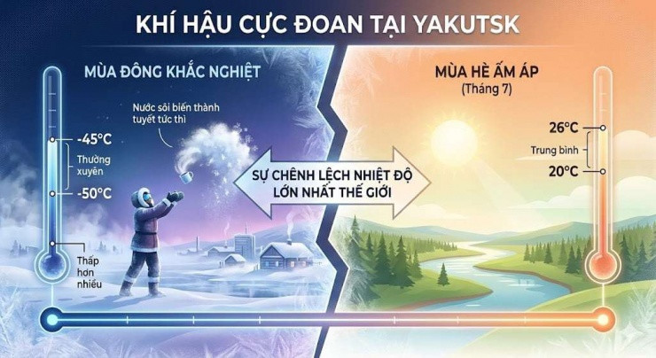 Người dân Yakutsk sử dụng trang phục lông thú dày để giữ ấm cơ thể.