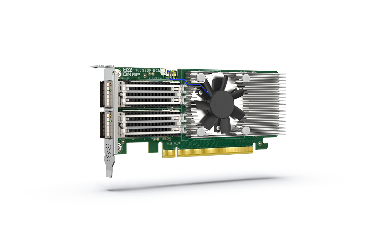 Card mạng QNAP QXG-100G2SF-BCM hỗ trợ kết nối 100GbE tốc độ cao