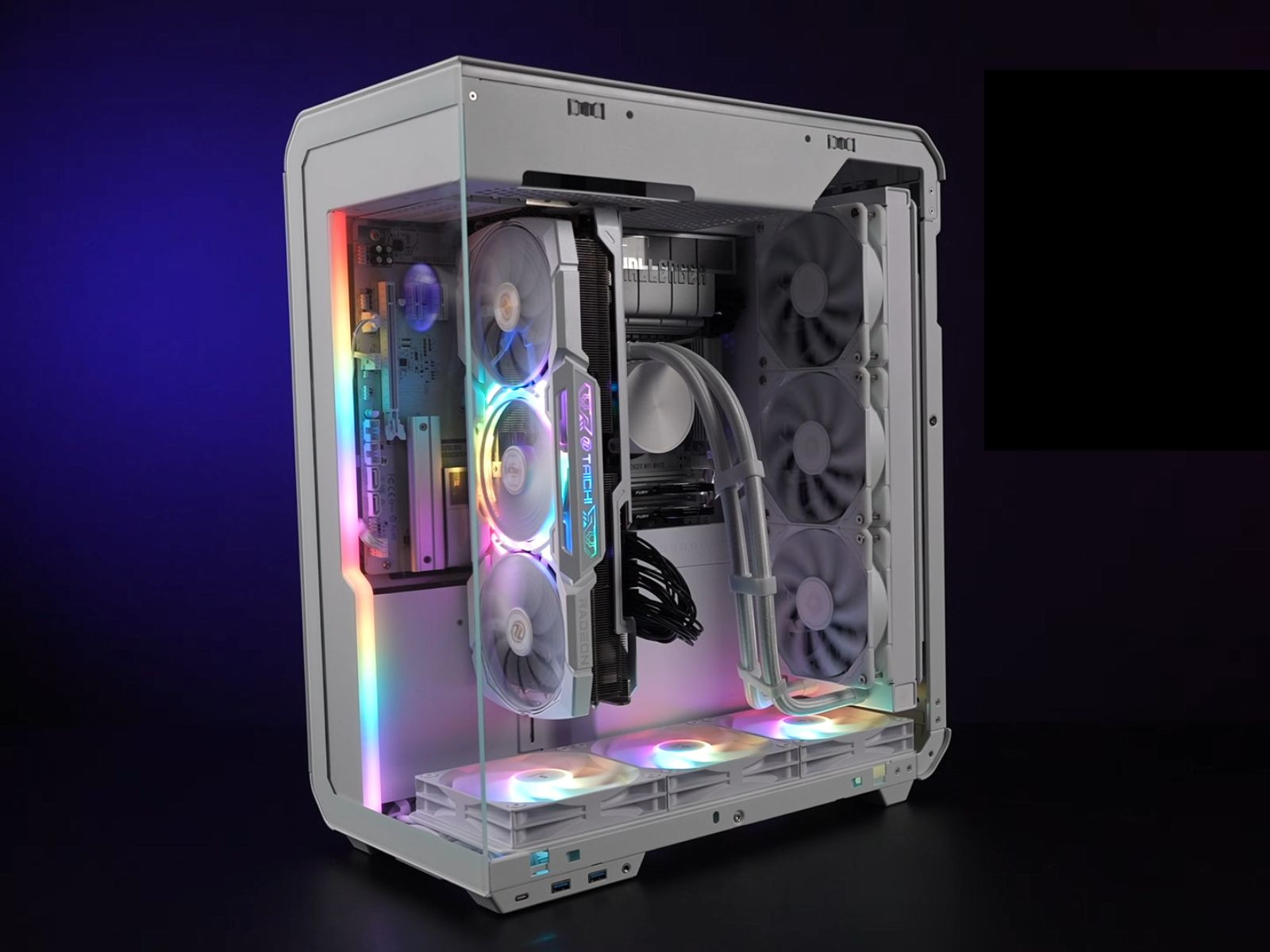 Hệ thống PC chơi game AMD gồm Ryzen 7 9800X3D và Radeon RX 7900 XTX dùng để thử nghiệm SteamOS và Windows 11.