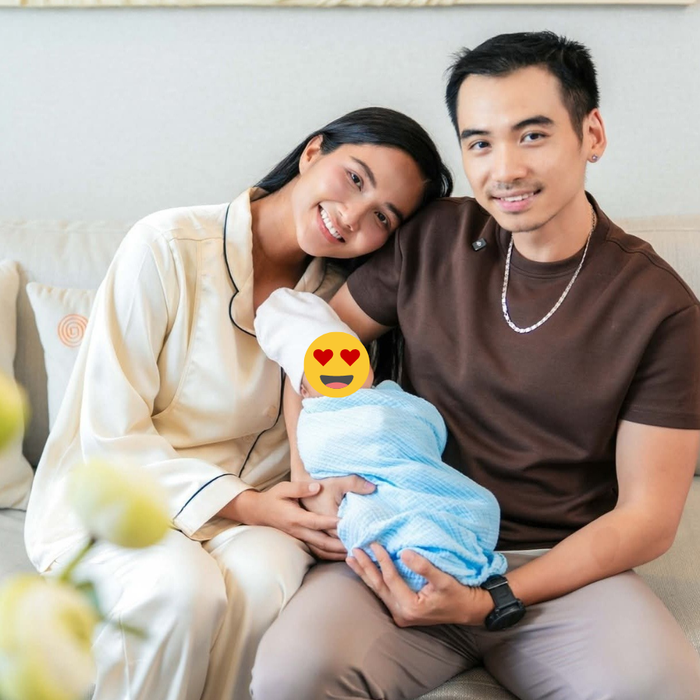 H'Hen Niê và chồng trong những ngày đầu tiên 'lên chức' bố mẹ. Ảnh: FBNV