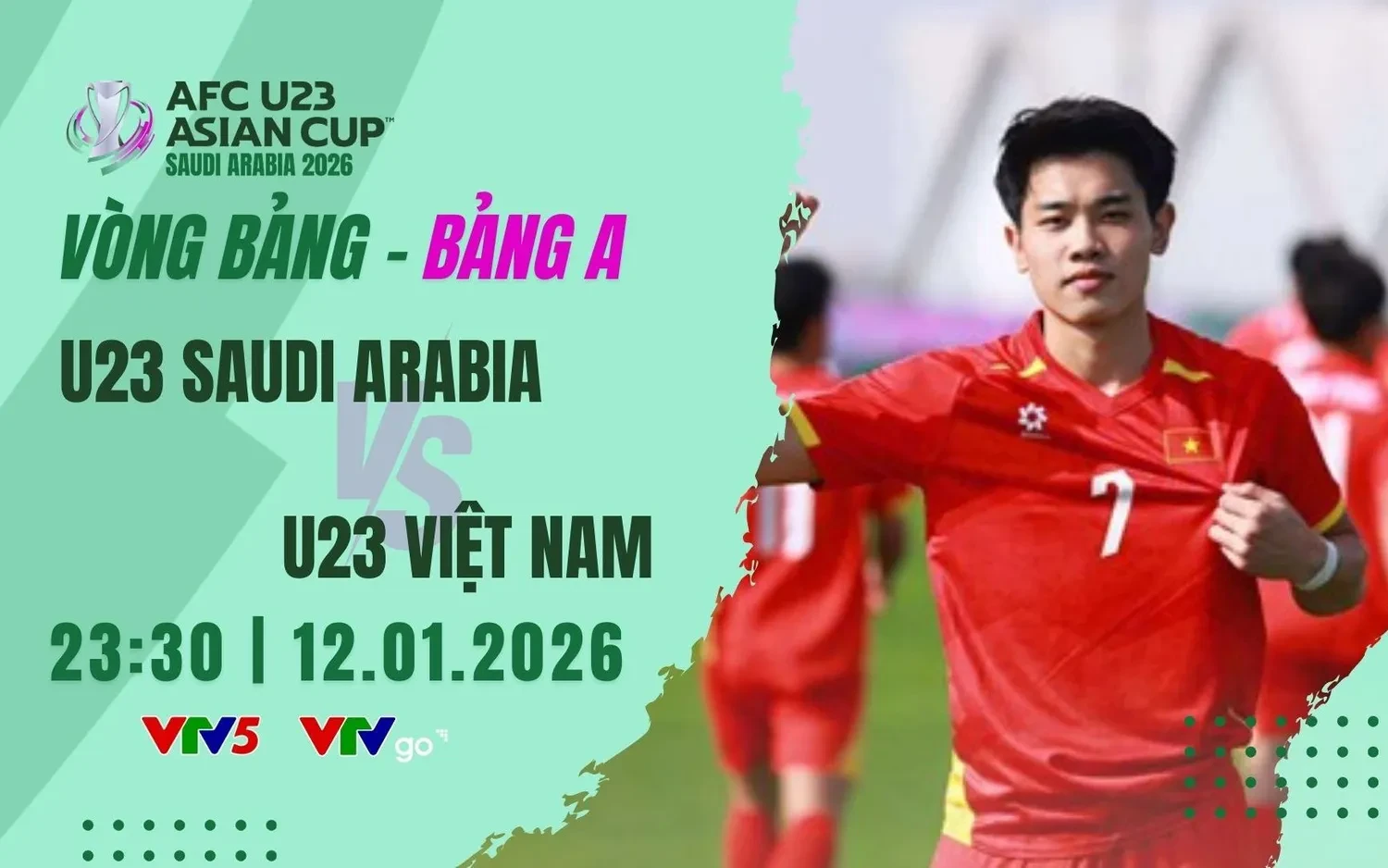 U23 Việt Nam vs U23 Saudi Arabia: Trực tiếp bóng đá bảng A VCK U23 Châu Á 2026