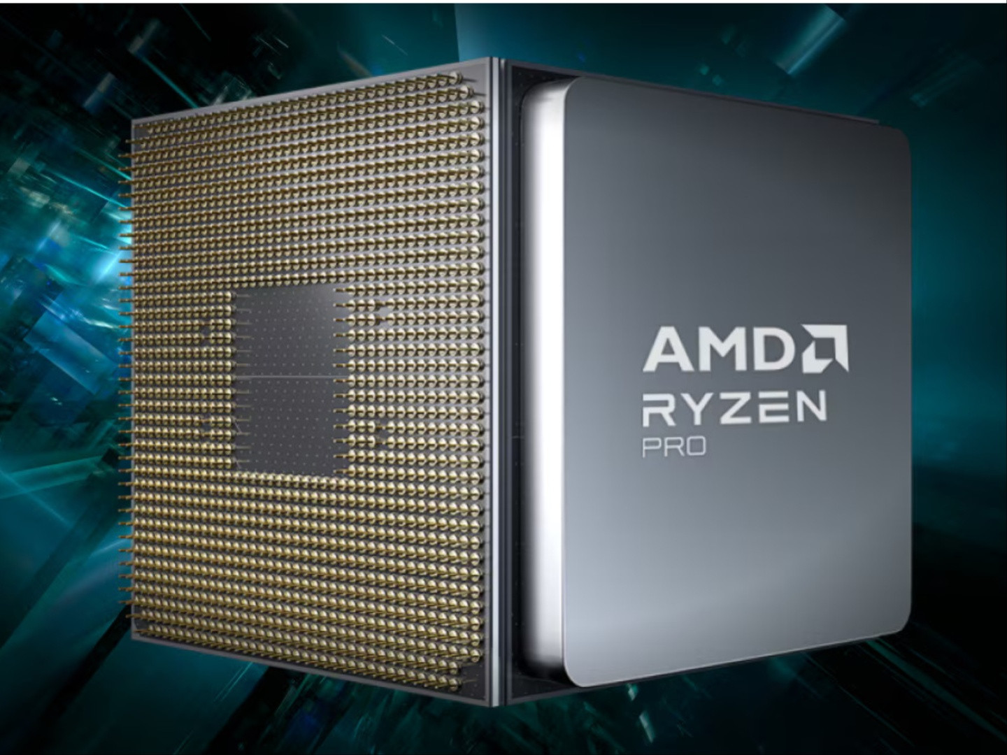 Hình ảnh mô phỏng chip xử lý AMD Ryzen Pro dành cho máy tính để bàn
