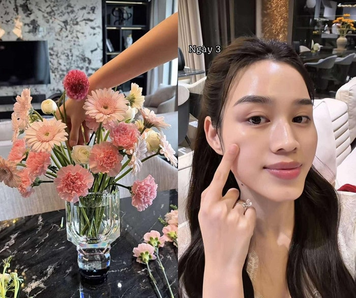 Tổ ấm của nàng hậu và chồng có gam màu trung tính làm chủ đạo, được bài trí theo phong cách hiện đại.