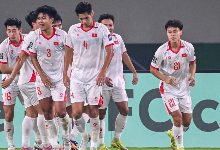 U23 Việt Nam ăn mừng chiến thắng trước U23 Ả Rập Xê Út tại VCK U23 châu Á 2026