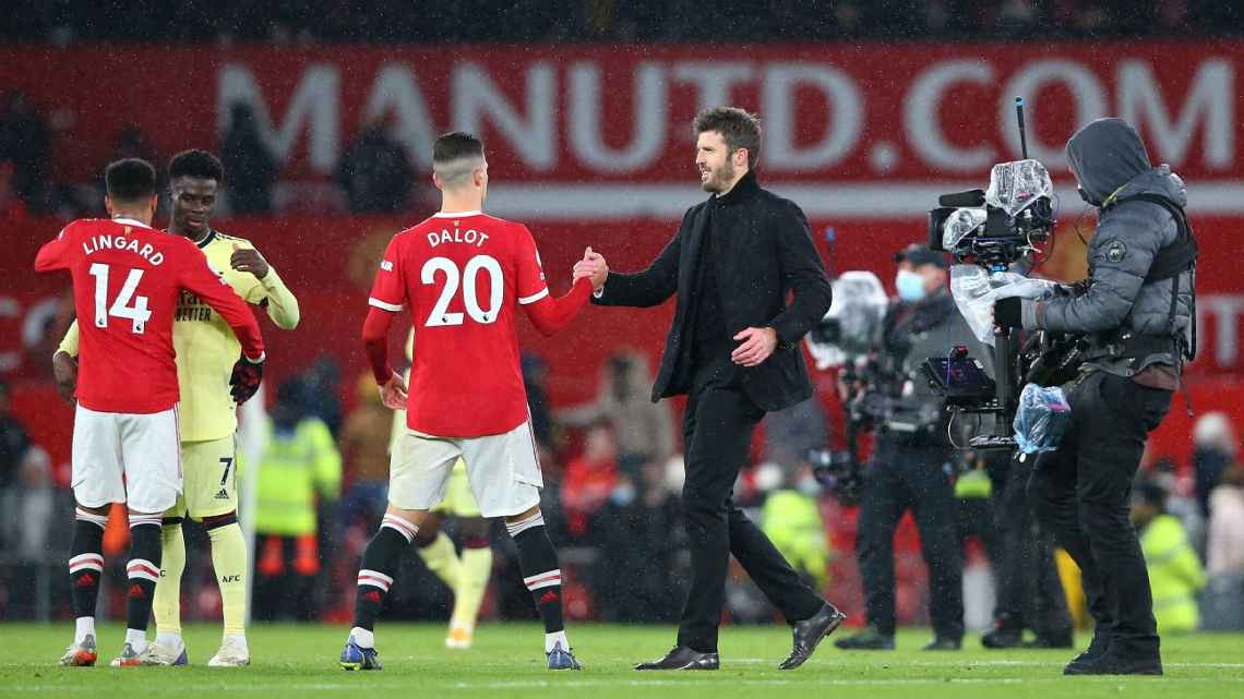 Michael Carrick trong giai đoạn tạm quyền tại Manchester United năm 2021.