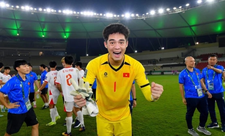 Thủ môn Trần Trung Kiên và các đồng đội U23 Việt Nam tại VCK U23 châu Á