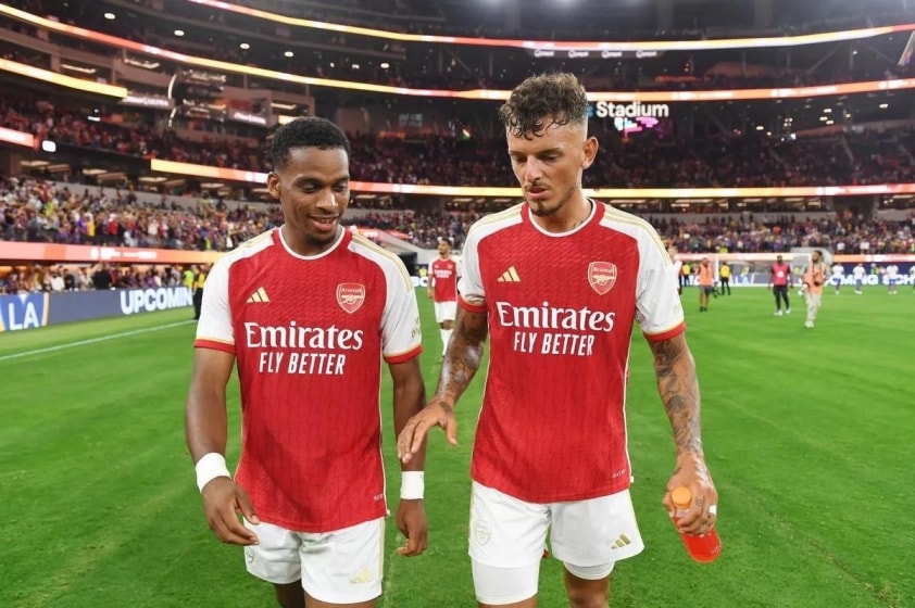 Ben White và Jurrien Timber tại Arsenal