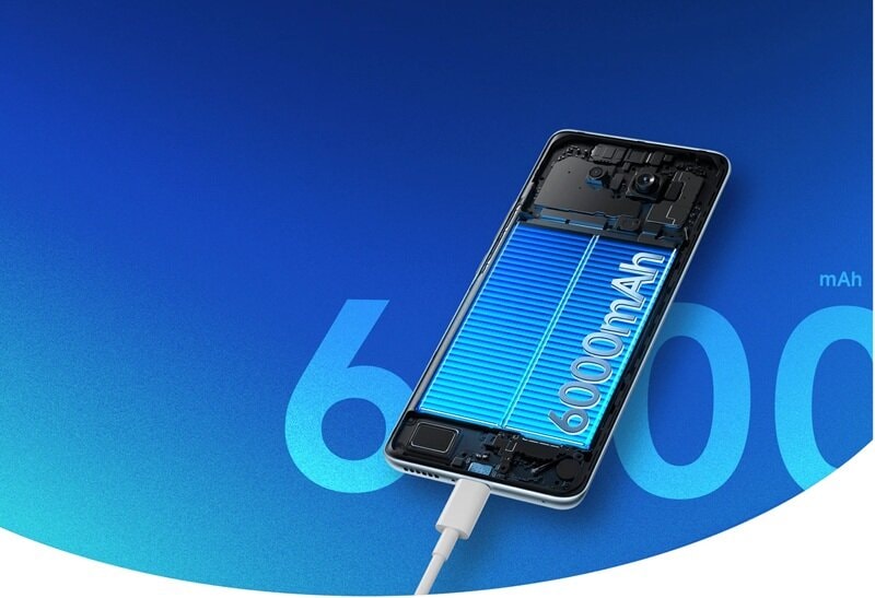 Dung lượng pin 6000mAh cực khủng trên Redmi Note 15 4G