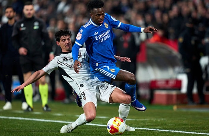 Thống kê thất vọng của Vinicius Junior trong trận gặp Albacete.