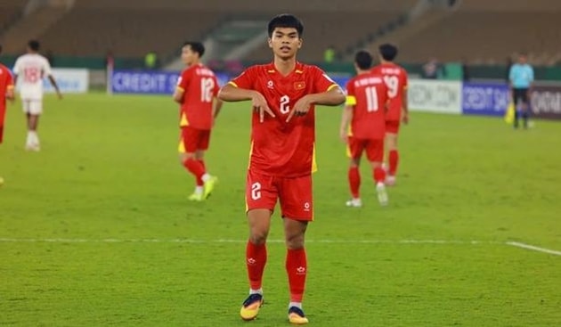 Nguyễn Lê Phát ghi bàn trong trận đấu với U23 UAE.