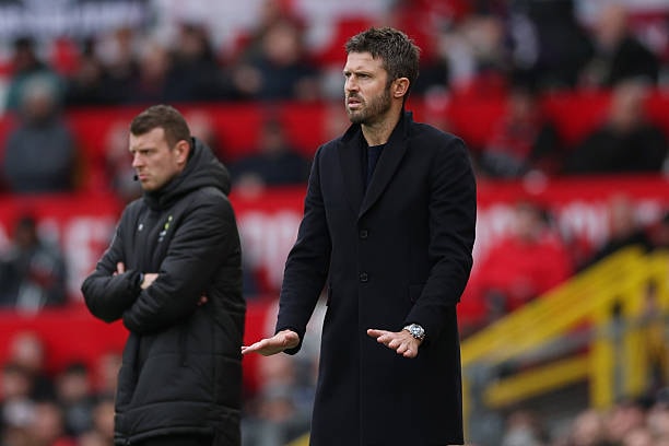 Michael Carrick trong ngày ra mắt trên cương vị HLV trưởng Manchester United