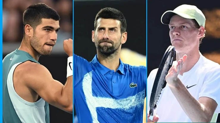 Djokovic, Alcaraz và Sinner tại giải quần vợt Australian Open