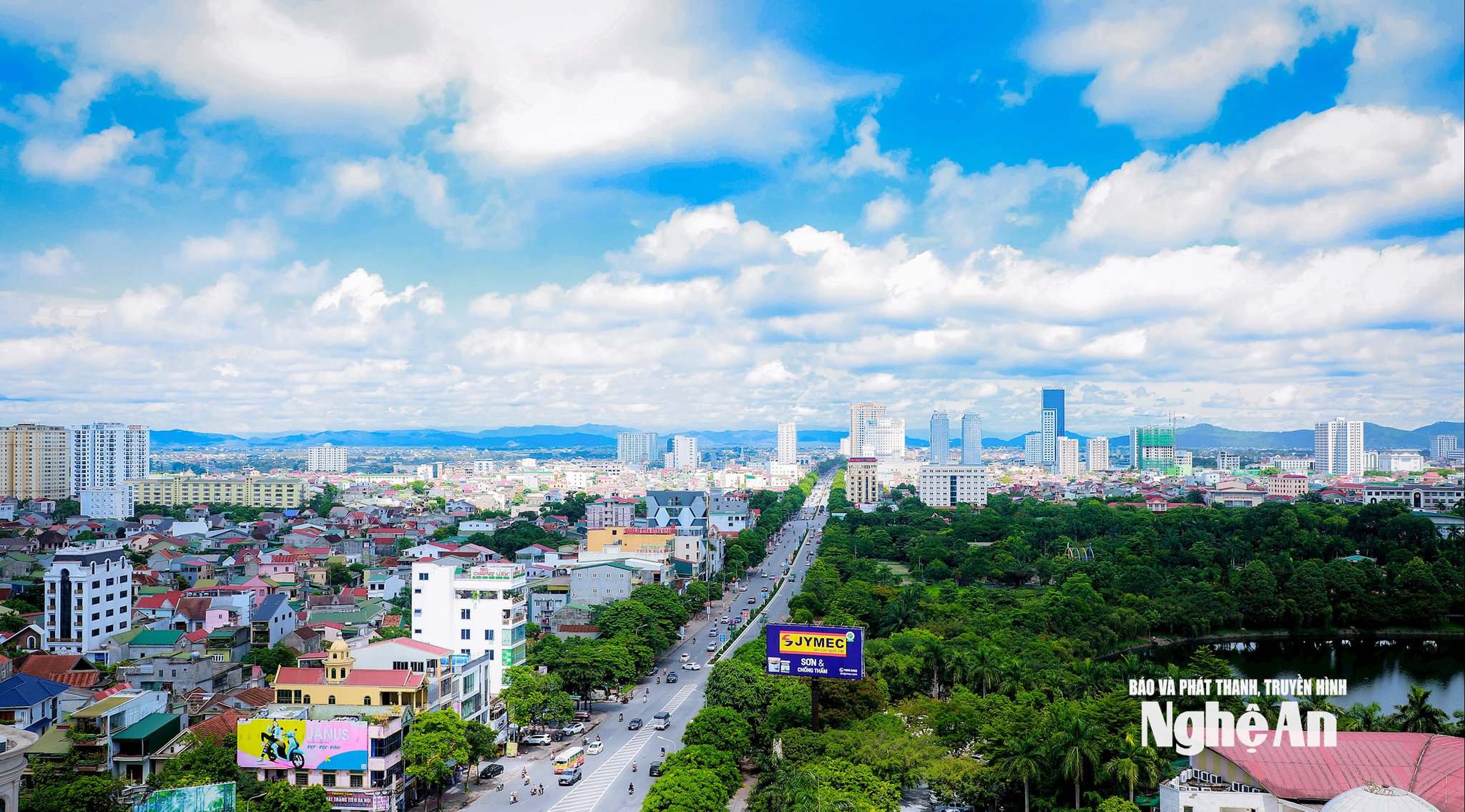 Quang cảnh khu vực trung tâm các phường Thành Vinh, Trường Vinh. Ảnh: Thành Duy