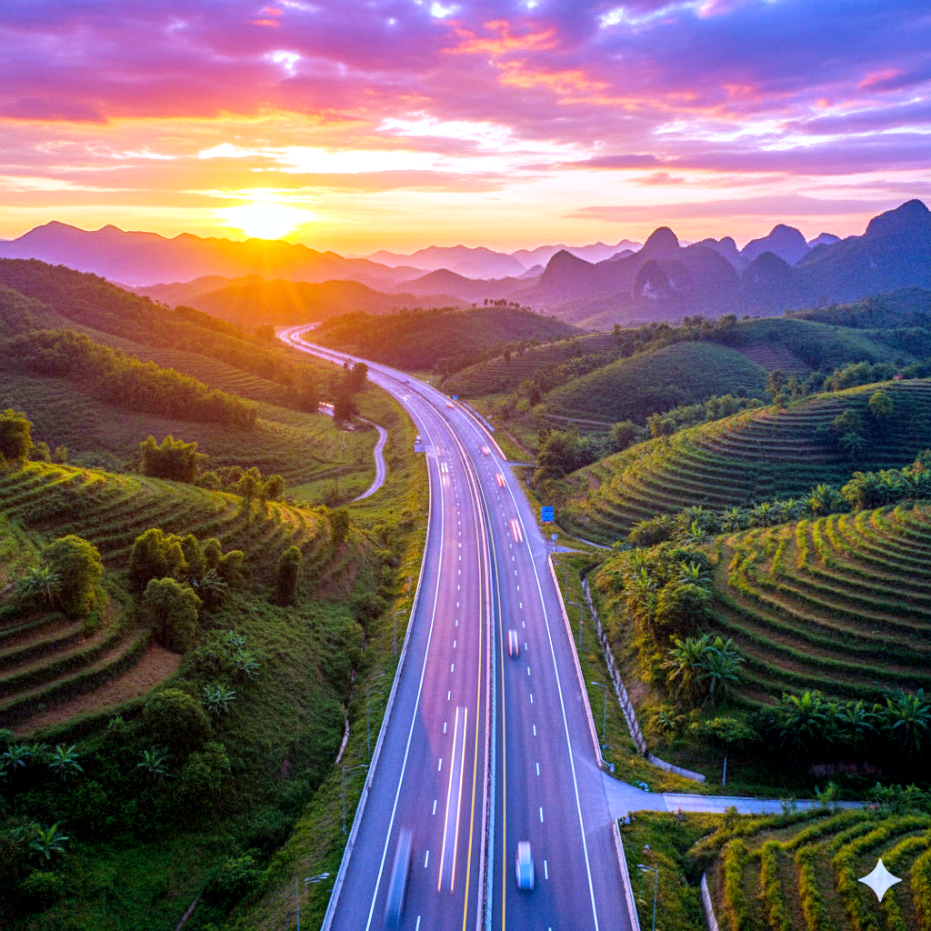 Năm 2026, Nghệ An sẽ khởi công dự án cao tốc Vinh - Thanh Thủy 23.950 tỷ đồng. Ảnh minh họa Gemini