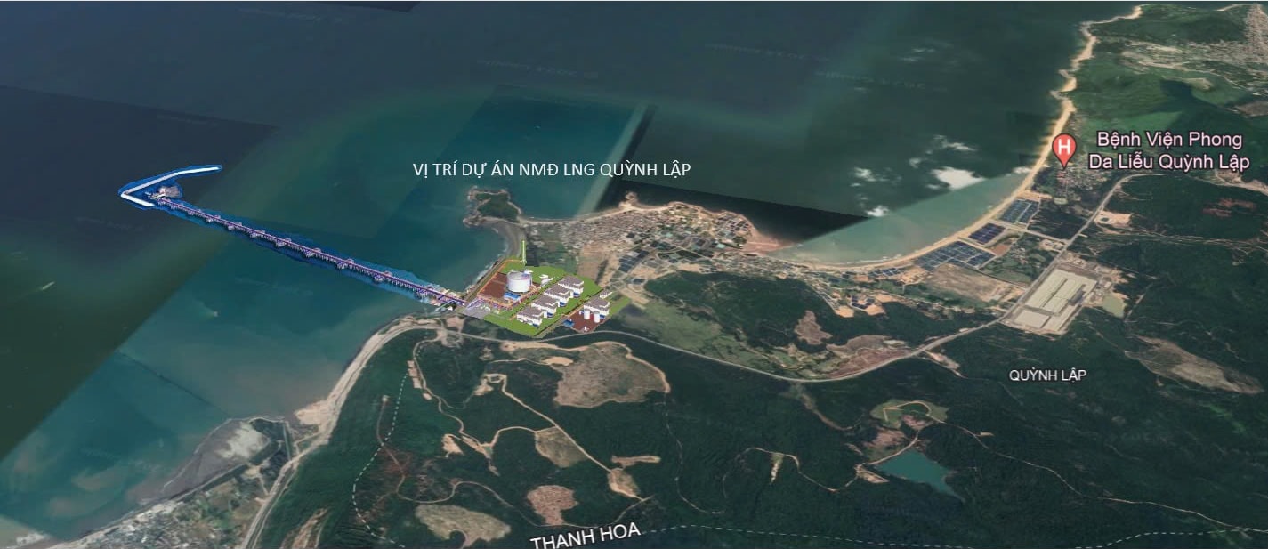 Vị trí Dự án Nhà máy điện khí LNG Quỳnh Lập.
