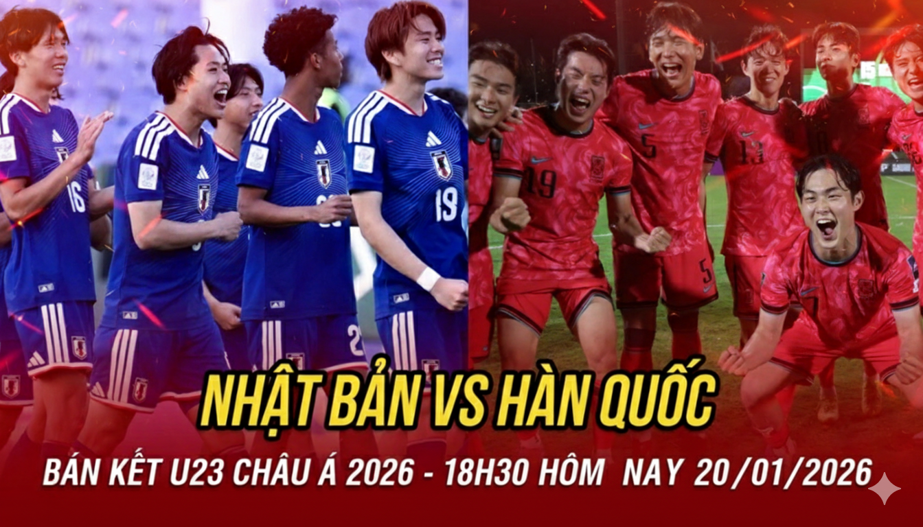 TRỰC TIẾP bán kết U23 Nhật Bản 0-0 U23 Hàn Quốc 18h30 ngày 20/1