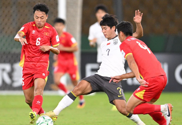 Tinh thần thi đấu của các cầu thủ U23 Việt Nam được khen ngợi. Ảnh: AFC