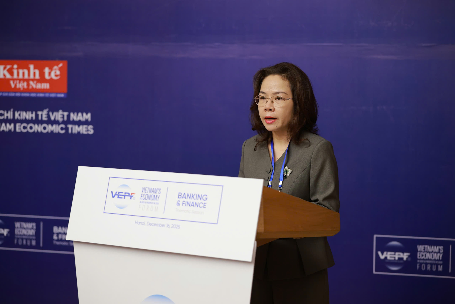 Bà Hà Thu Giang, Vụ trưởng Vụ Tín dụng các ngành kinh tế, Ngân hàng Nhà nước.