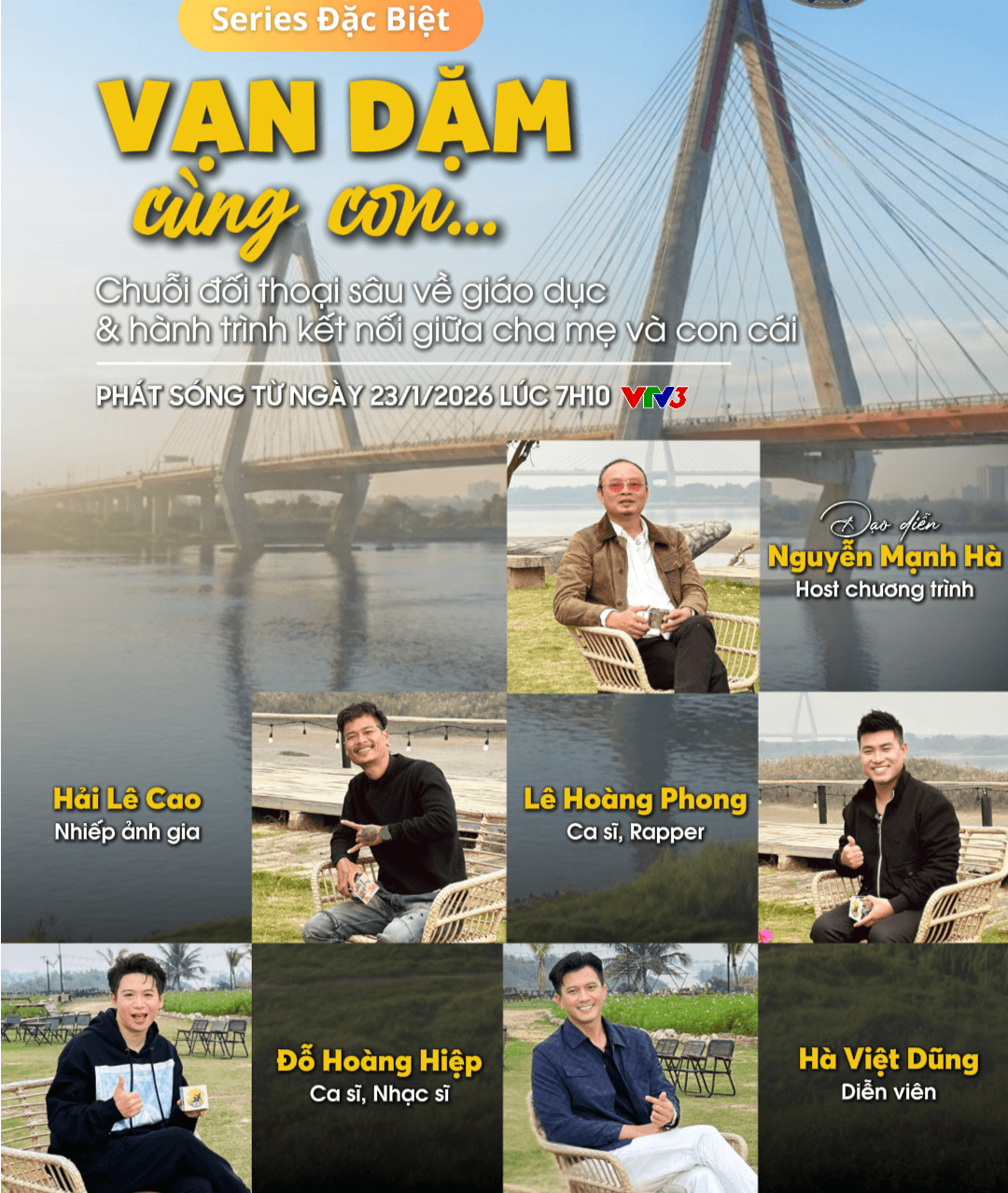 Chương trình Vạn dặm cùng con quy tụ các khách mời chia sẻ về triết lý giáo dục gia đình