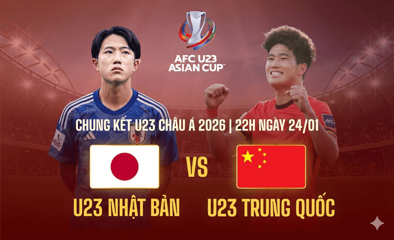Đại chiến Trung - Nhật: Link xem chung kết U23 châu Á 2026 trên VTV2 VTV Cần Thơ 