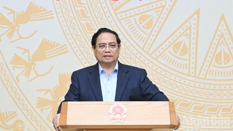 Thủ tướng Chính phủ Phạm Minh Chính phát biểu ý kiến tại phiên họp. (Ảnh: Trần Hải) ndo_br_a3-7625.jpg