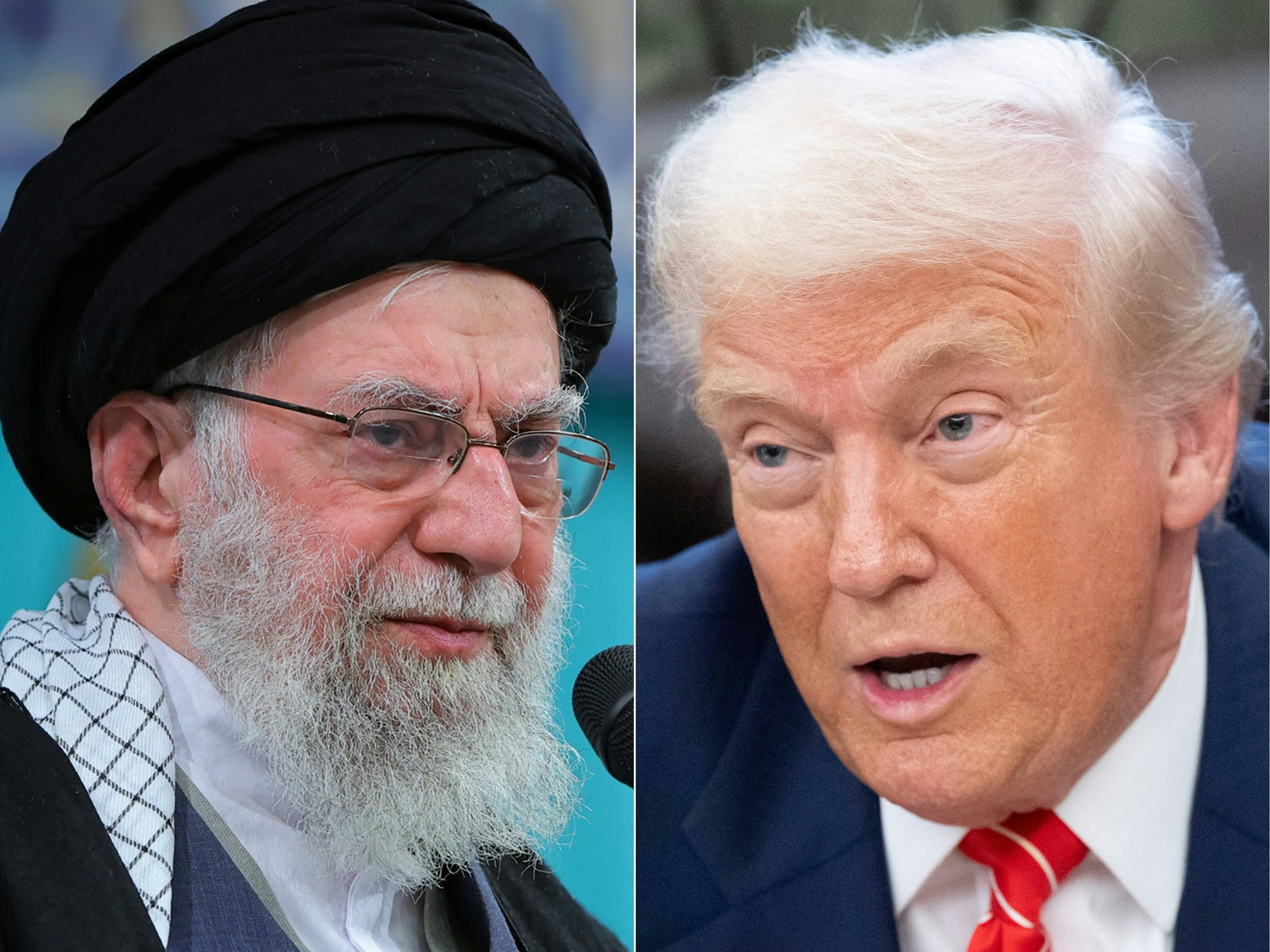 Lãnh tụ tối cao Iran Ayatollah Ali Khamenei (trái) và Tổng thống Mỹ Donald Trump (phải). Ảnh: AFP/Khamenei.ir