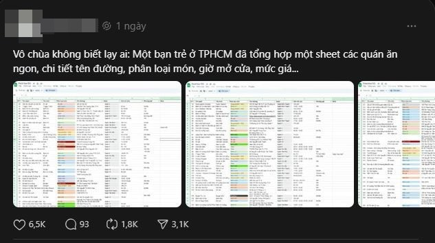 Danh sách quán ăn ngon Việt Nam được chia sẻ trên Threads