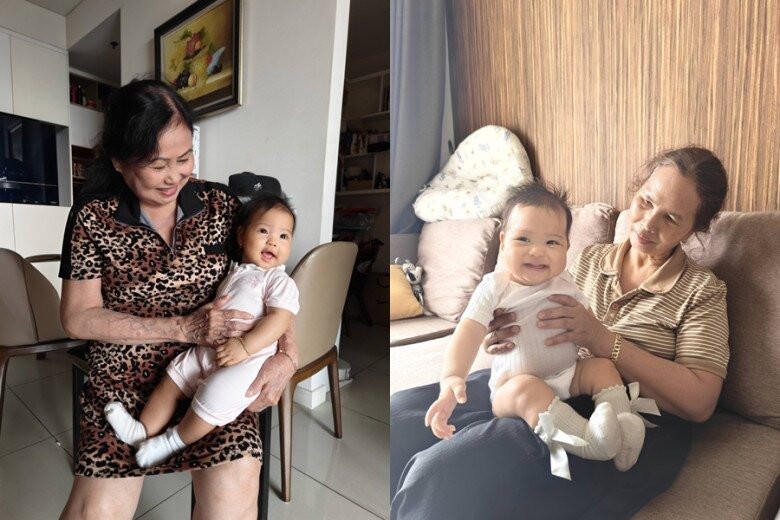 Con gái Hoa hậu H'Hen Niê được bà nội và bà ngoại bế bồng.