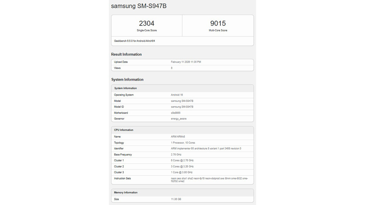 Galaxy S26 Plus lộ điểm hiệu năng đơn nhân và đa nhân trên Geekbench