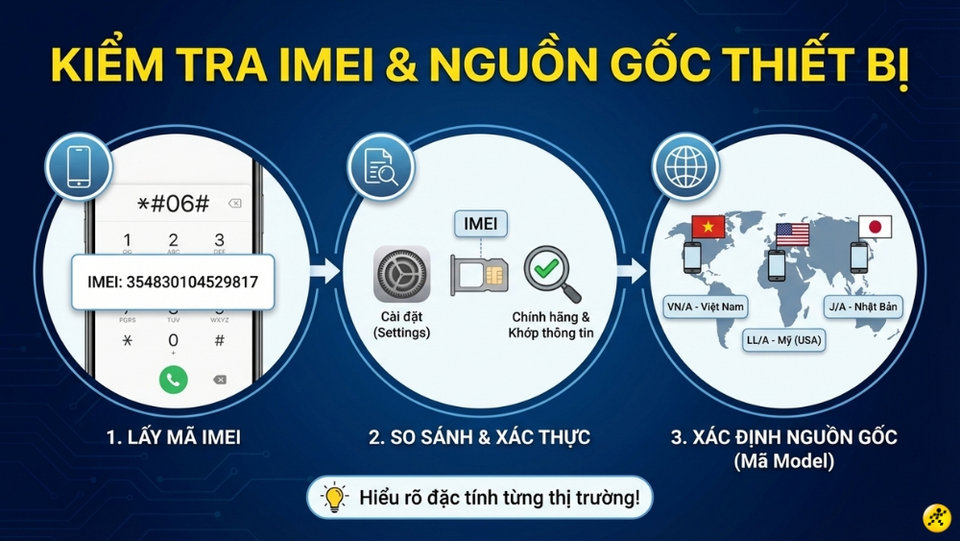 Kiểm tra mã IMEI và nguồn gốc vùng của iPhone