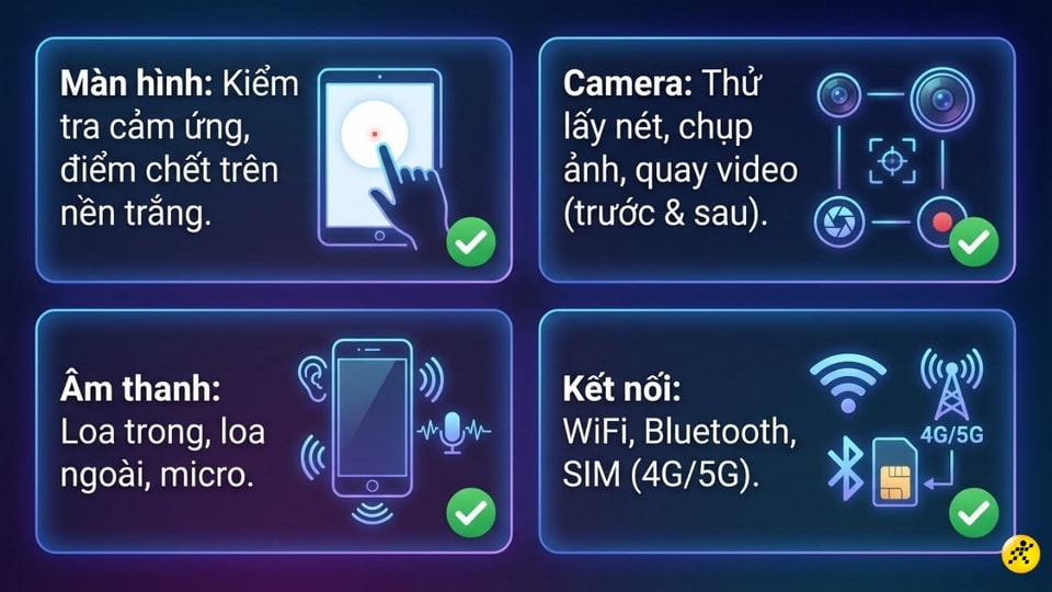 Kiểm tra tính năng phần cứng iPhone