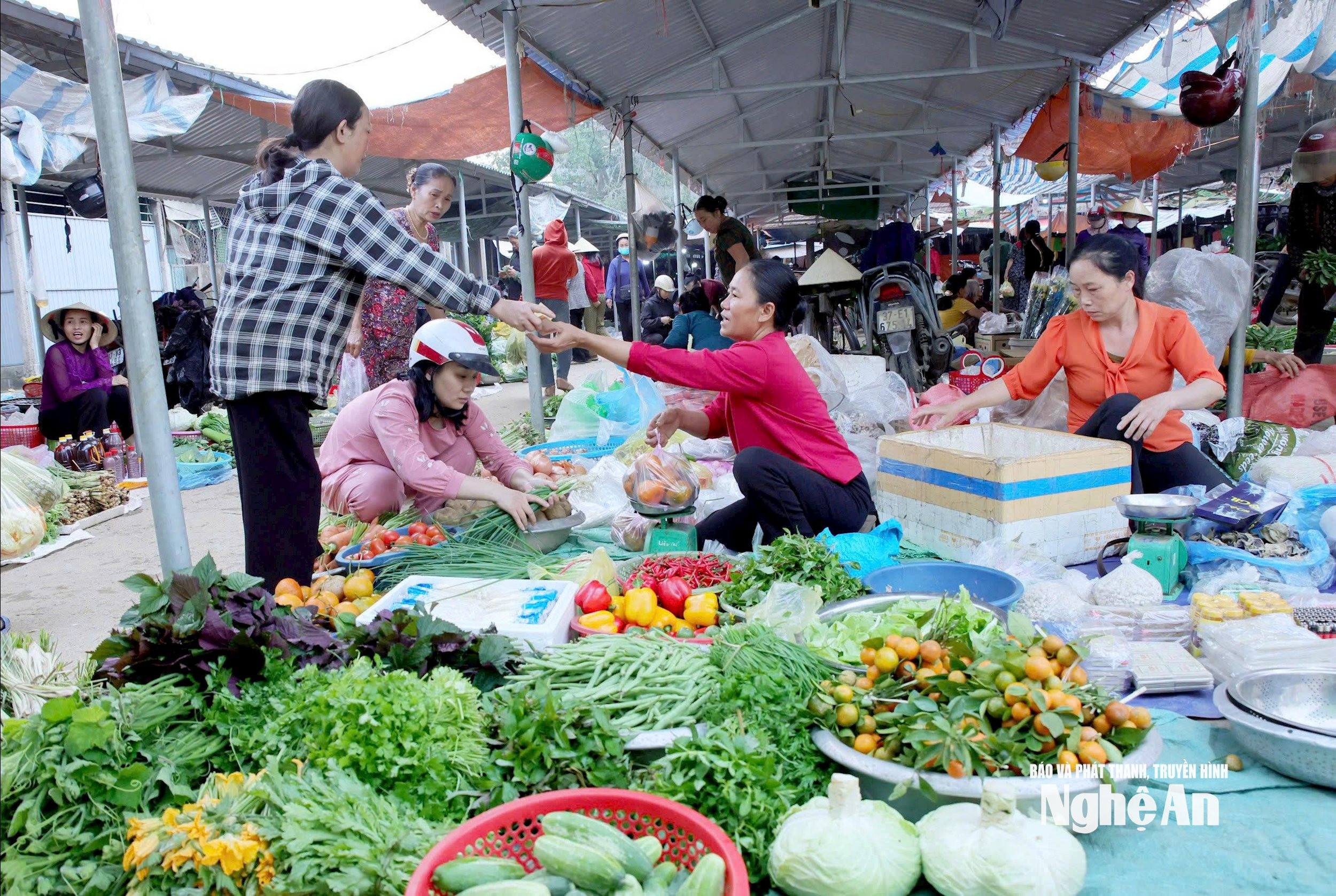 Sayur-sayuran di Pasar Chua banyak terdapat, kebanyakannya ditanam oleh penduduk tempatan dan dibawa masuk pada awal pagi. Seikat kubis hijau segar, lobak merah, bawang merah, dan sebagainya, yang masih berkilauan dengan embun, memenuhi permintaan untuk menyediakan hidangan tradisional semasa Tet (Tahun Baru Cina). Foto: Thanh Quynh