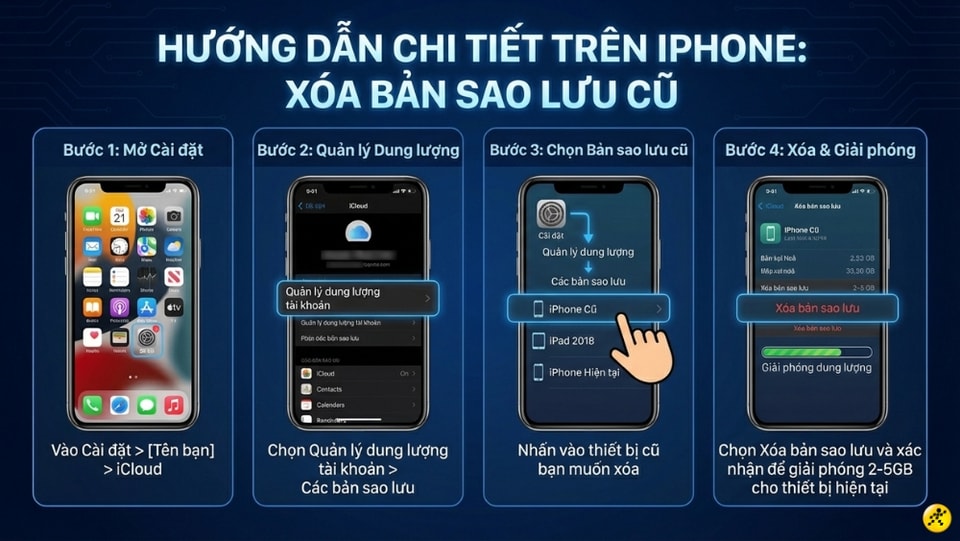 Xóa bản sao lưu cũ trên iCloud