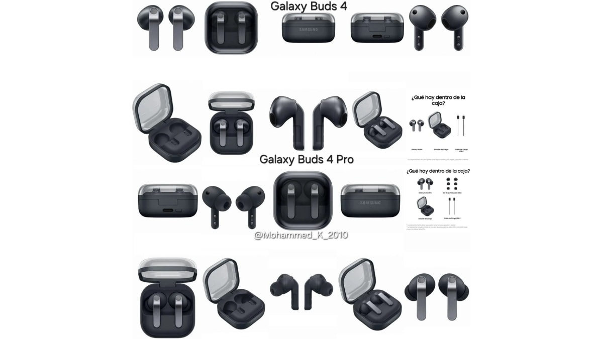 Loạt hình ảnh thực tế chi tiết của bộ đôi tai nghe Galaxy Buds 4 và Galaxy Buds 4 Pro