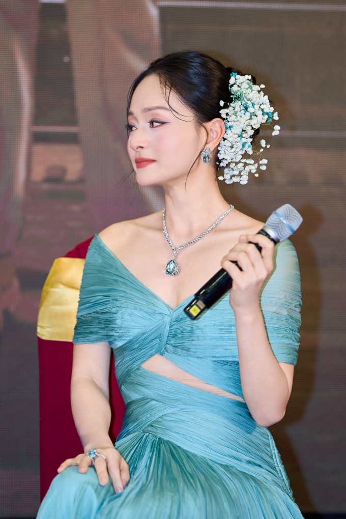 Lan Phương tại sự kiện ra mắt phim gần đây tại Hà Nội.