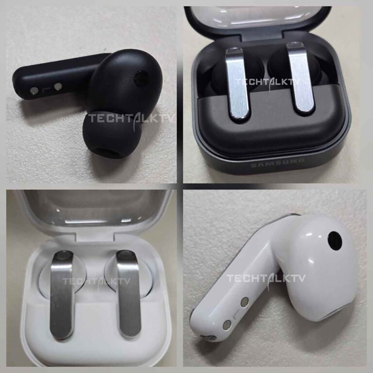 Ảnh thực tế Galaxy Buds 4 với thiết kế dạng thân hiện đại