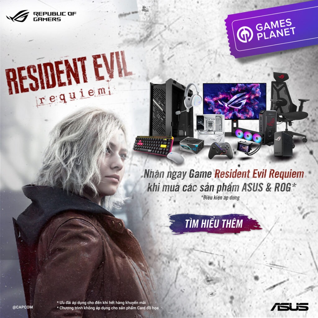 Nhận ngay code game Resident Evil Requiem khi mua linh kiện Asus, ROG