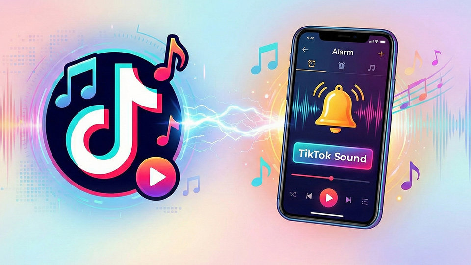 Giao diện video TikTok để lấy nhạc báo thức