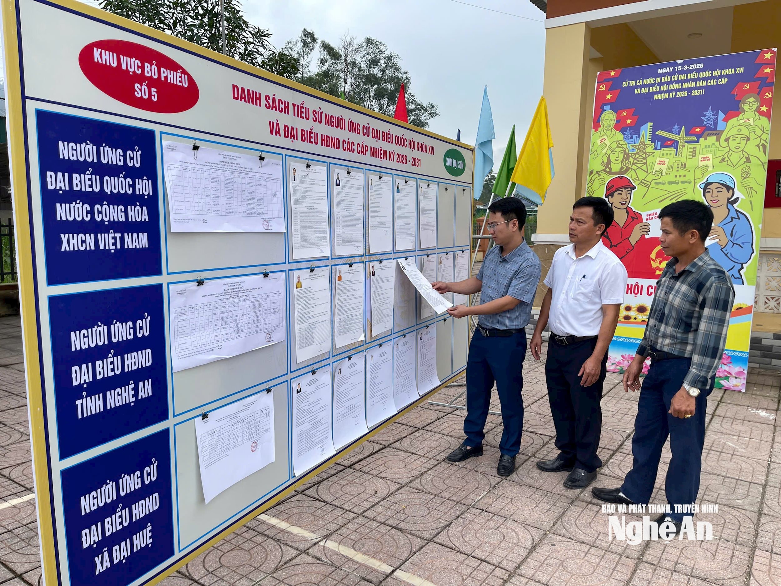 Danh sách, tiểu sử người ứng cử được niêm yết tại nhà văn hóa xóm Đại Sơn vào sáng ngày 26-2- 2026