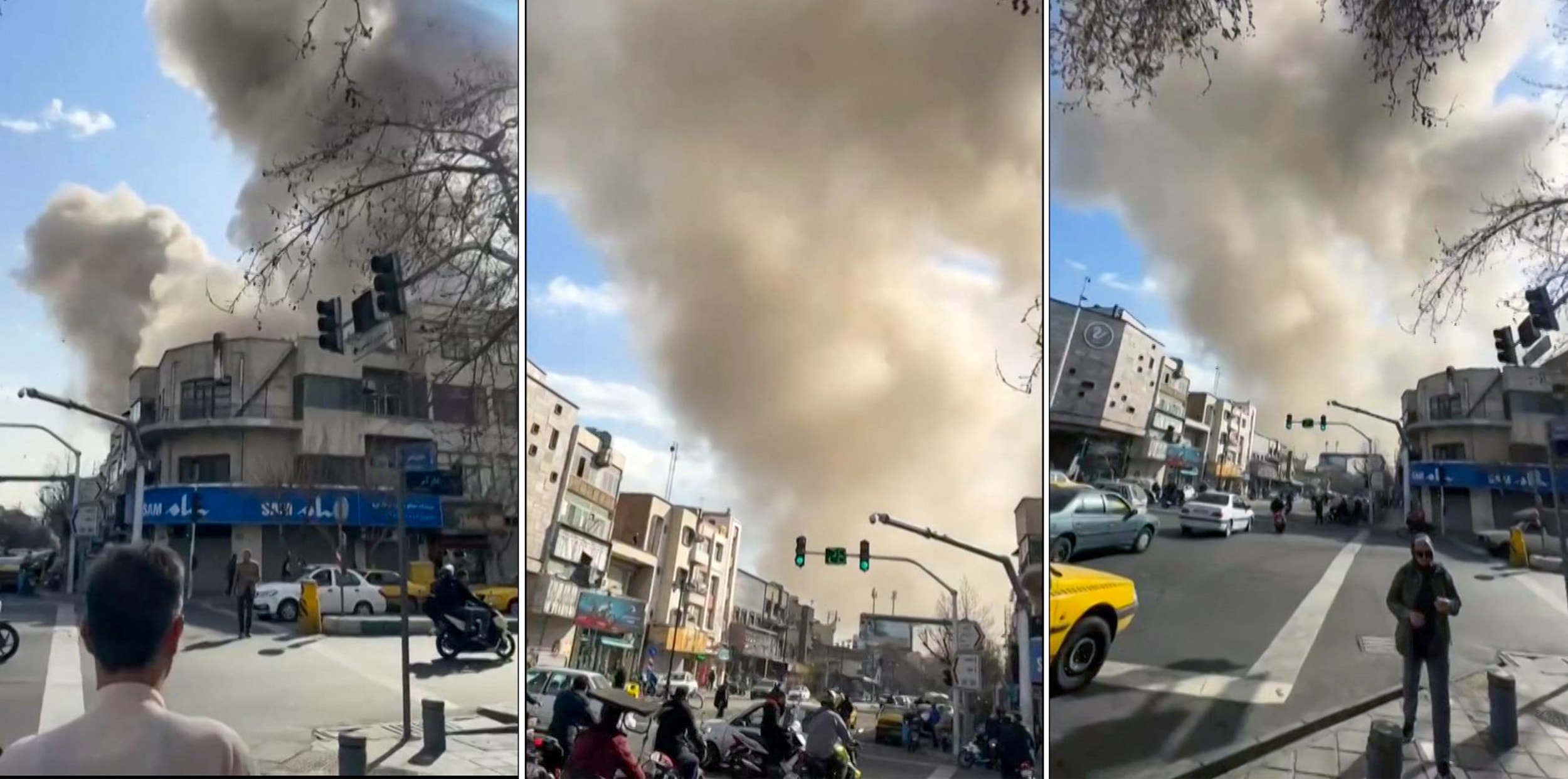 Hình ảnh cắt từ video trên mạng xã hội ngày 28/2 cho thấy một vụ nổ tại thủ đô Tehran. Ảnh: AFP