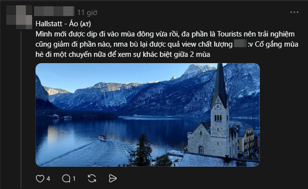 Mùa Đông tại Hallstatt, Áo mang đến khung hình tuyệt đẹp.