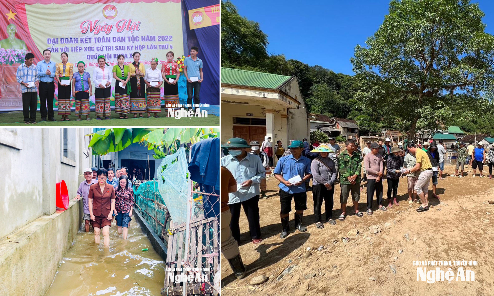 C&aacute;c đại biểu Quốc hội trao qu&agrave; cho c&aacute;c hộ kh&oacute; khăn v&agrave; thăm hỏi, tặng qu&agrave; b&agrave; con v&ugrave;ng lũ tr&ecirc;n địa b&agrave;n Nghệ An