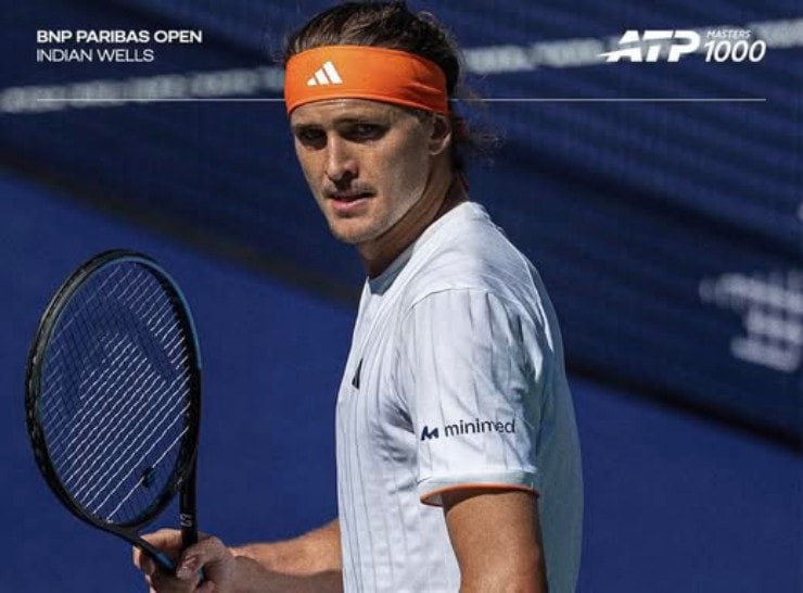 Alexander Zverev ăn mừng chiến thắng tại Indian Wells