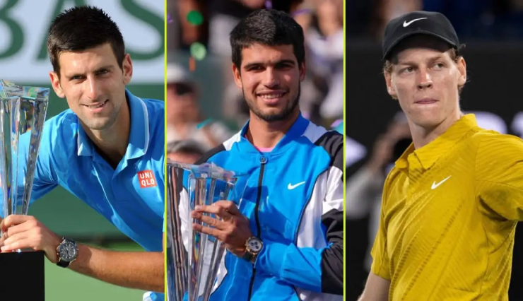 Bảng so sánh số trận thắng của Sinner với Djokovic và Alcaraz