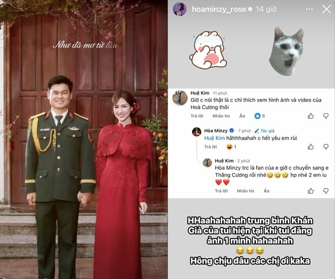 Hòa Minzy phản hồi hài hước khi fan chuyển sang ủng hộ bạn trai.