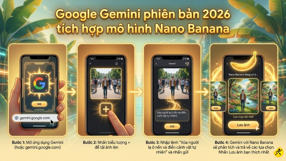 Google Gemini hỗ trợ xử lý ảnh qua câu lệnh